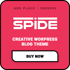 Spide creative WordPress blog theme advertisement banner