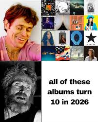 Collage of album covers with anniversary text