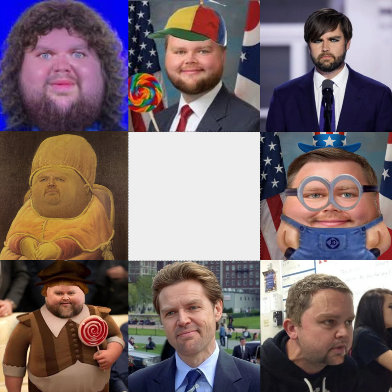 Collage of man in various humorous edited portraits